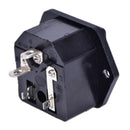 AC-03 Power Socket 10A 250VAC With Safety Fuse Holder Triangle Socket Connector-