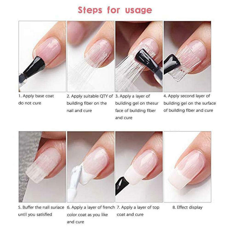 10PCS Nail Art Fiberglass Silk Nail Extension Repair Fiber Manicure Fiberglass