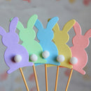 5PCS Happy Easter Rabbit Cake Toppers Cake Decorating Supplies Party DecoraS Gw