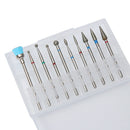 Electric Nail Art Drill Bit Set 3/32'' Manicure DIY File Head Cleaning Brush