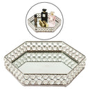 Handcraft premium crystals 2 layer crystal beads mirrored glass surface tray