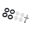 4 Sets 1:28 RC Rock Crawler Rubber Tires & Plastic Wheel Rim for Wltoys K989