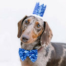 2x Dog Cat Birthday Crown Hat Cap Pet Bow Tie Costume Headband Accessories