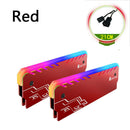 2pcs RGB RAM Heatsink Desktop PC DDR DDR3 DDR4 Memory Heat Spreader (Red)