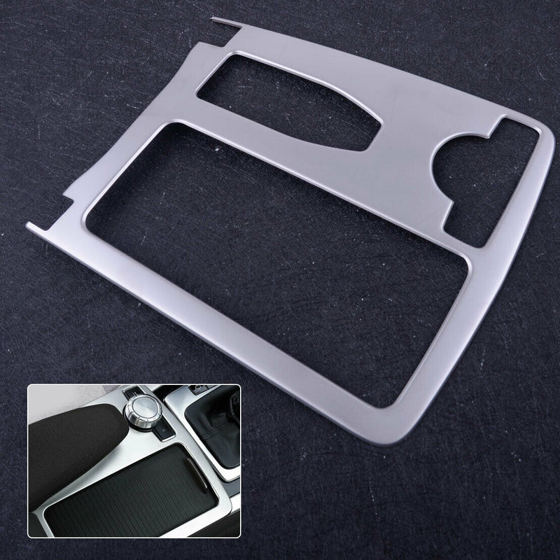 Fit For Benz C-Class W204 11-14 Chrome Look Armrest Cup Holder Panel Frame Trim