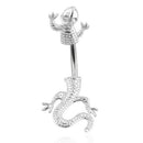 Stainless Steel Lizard Navel Belly Button Ring Bar Women Body Piercing Jewelr BX