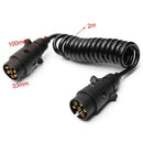 2M 7 Pin Car Towing Trailer Light Board Extension Cable Lead Truck Plug Soc