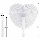 36 Pcs White Wedding Fan - Fans for Ceremony Invitations Heart Shaped Foldi