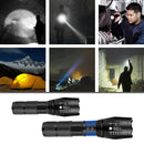 1pc Metal Telescopic Flashlight Zoom LED Torch Light Strobe Police Lamp 5 Modes