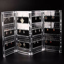 Foldable 4-Panel Jewelry Screen Hanger Organizer Earrings Necklace Chains D Z9B4
