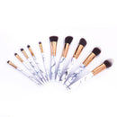 10pcs Marbling Makeup Brushes Set Powder Foundation Eyeshadow Cosmetic Tool