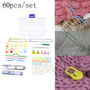 60Pcs DIY Crochet Hooks Needles Stitches Knitting Craft Case Weaving Sewing Tool