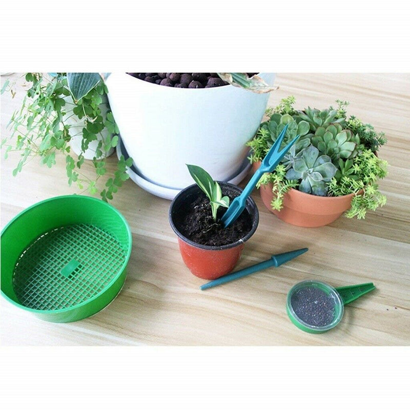 2-in-1 Green Plastic Woven Wire Garden Sieve for Plants, Soil and Compost - 10
