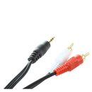 4.7M 3.5mm Male to 2 RCA Male Jack Audio Video AV Cable Black D3I7