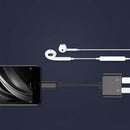 2-in-1 to 3.5mm Audio Jack Headphone Charger Charging Adapter Cable Wire