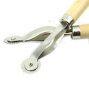 1pc Wood Handle Overneedle Wheel Leather needle Spacing Paper Perforating T U3D9