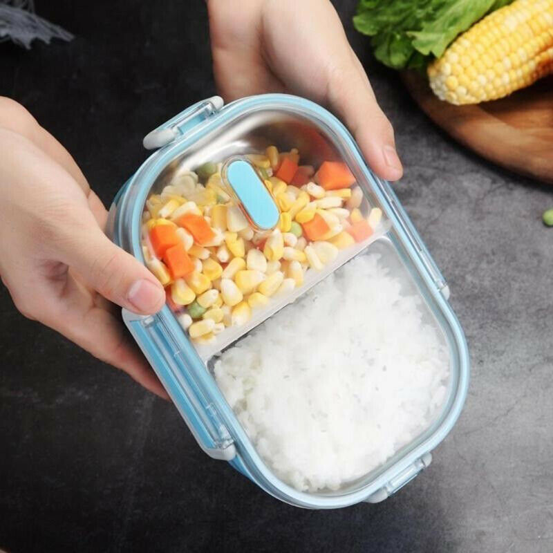 Japanese Portable Lunch Box For Kids School Stainless Steel Bento Box Kitch E3U9