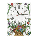 Flower Basket Clock Stamped Cross Stitch Kit DIY Needlework for Beginners