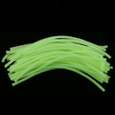 80pcs/set Green Soft Silicone Tube Glowing Hook Shank Fishing Sleeve 2 Size