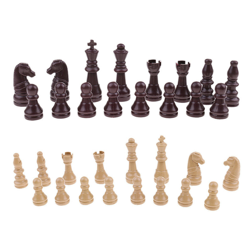 16pcs Plastic Chess Pieces - Pieces Only - No Board - 63mm King Beige
