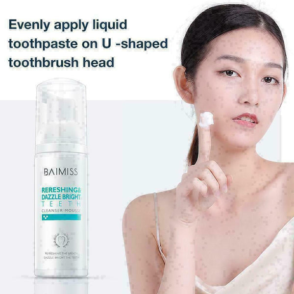 Fresh Shining Tooth-Cleaning Mousse Toothpaste TEETH Oral Hygiene NEW WHITE C8F1