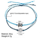 Retro Beach Bracelet Line Rope Round Turtle Animal Two-Layer Anklet Foot Ba