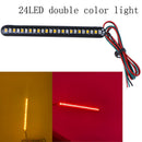 24LED Universal motorcycle turn signal strip water tail brake light indicatoA3C