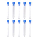 Lots 10pcs Plastic Test Tubes Rimless Pyrex & Push Caps Lab Clear 12*75mm