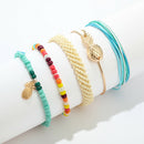 5pcs Boho Ethnic Weave Rope Bracelet DIY Beads Bangles Jewelry (Style 5)
