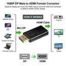 Display Port to HDMI Male Female Adapter Converter Display Port DP to HDMI Black
