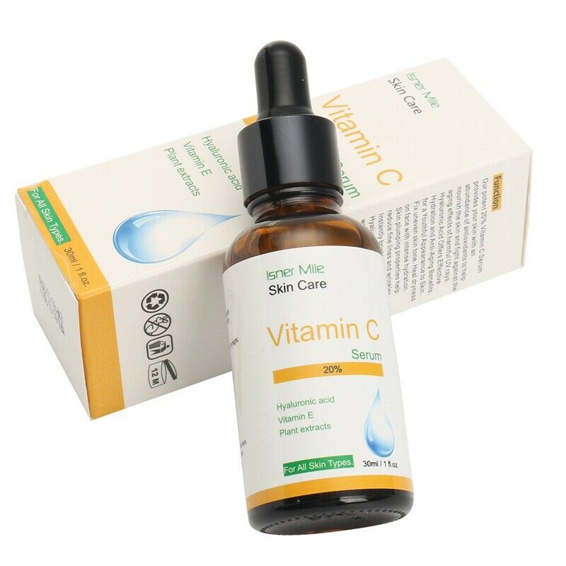 Isner Mile Pure Vitamin C Hyaluronic Acid Serum 20% For Face Best Anti Agin H8V8