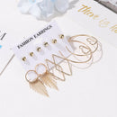 6Pcs/set Fashion Women Alloy Heart Geometries Dangle Earrings Charms Jewelry
