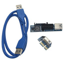 UEX101 PCI-E X1 to X1 Extension Riser Card Adapter with USB3.0 Cable A6O8