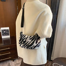 Fashion Zebra Print Shoulder Handbag Women Chain Travel Tote Messenger Bag