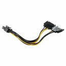 Dual 15 Pin SATA Male to PCIE 8Pin(6+2) Male Video Card Power Cable