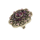 Large Flower Rhinestone Crystal Diamante Black Brooch Wedding Bridal Broach