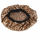 Wide-Brimmed Printed Double-Layer Waterproof Shower Cap Satin Sleep Hat Hai A4P8