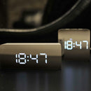 Table LED Clock - Time Snooze Alarm Clock Mirror Thermometer - Rectangle