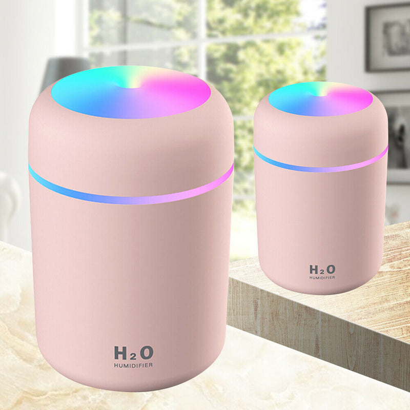 USB Aromatherapy Oil Diffuser Ultrasonic Air Humidifier Mist Maker (Pink)