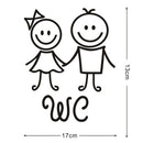 2X(Funny Bathroom Sign Toilet Door Plate Winomo Removable Animation Wc Stic