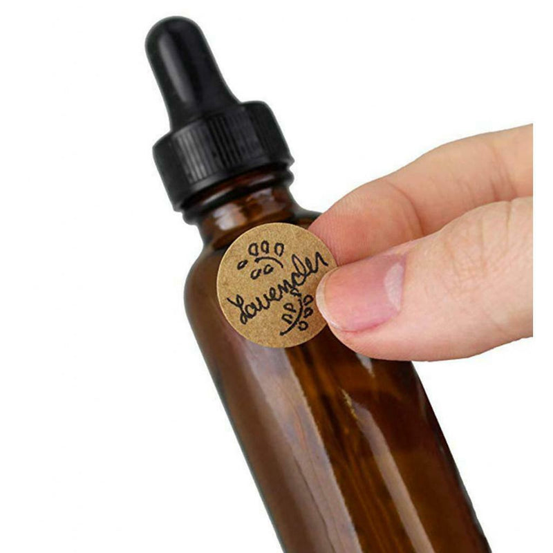 1 Roll Of 500pcs Round Blank Kraft Stickers Self Adhesive Labels DIY Brown