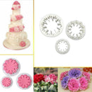 3Pcs/Set Carnation Flower Mold Fondant Sugarcraft Paste Tools Mold Decor V5Z8