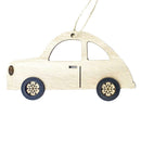 Wood Christmas Tree Mini Car Color Draw Pendants Home Party Decor (C Wood) A