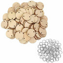 100 Pieces Round Wooden Discs with Holes Birthday Board Tags and 100 Pieces X9X2