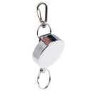 Fishing Zinger Retractor Key Ring Reel Holder Retractable Steel Cable Metal 60cm