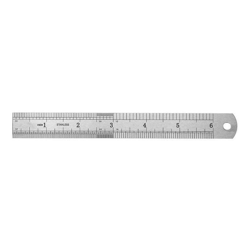 Stainless Steel Metal Straight Ruler Double Sided Measuring Tool (150mm) A