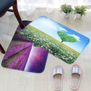 3pcs Nature View Bath Mat Set Anti Slip U Shape Floor Rugs Toilet Cover (D)