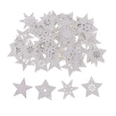 100PCS WOODEN WHITE CHRISTMAS CRAFT STAR SHAPES WOOD GIFT TAGS EMBELLISHMENTS
