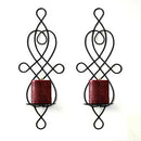 2 Pcs/Set Wall Candle Sconces, Elegant Pillar Candle Holder, Hanging Wall C C1I2