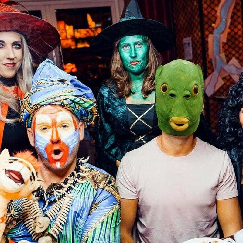 Creative Funny Fish Head Hood Cover Fun Gift Latex Head Headgear Party Props HOT